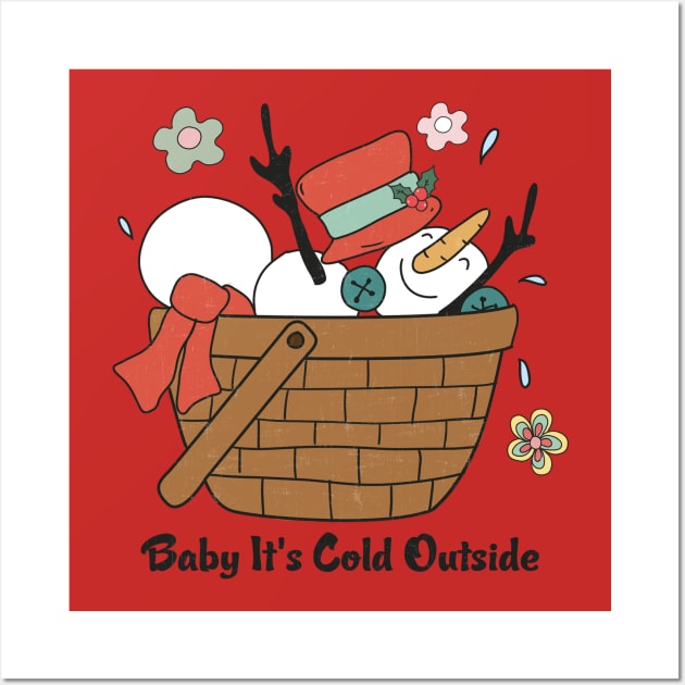 Baby Snowman It's Cold Outside Wall Art by Pop Cult Store